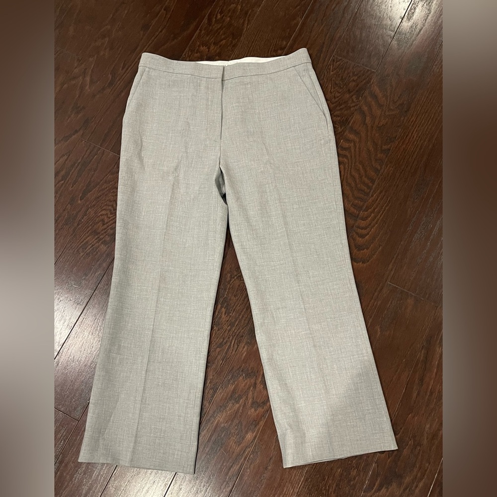 St. John Women Light Gray Trousers Straight Leg Size 14 Classic